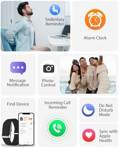 Smart Bracelet, Wearable Activity & Fitness Tracker Band, 24H Sleep Tracker, All-Day Continuous Heart Rate Blood Pressure Stress HRV Monitor, 120+ Sport Modes Smart Wristband with Free APP 2 Bands - Image 7