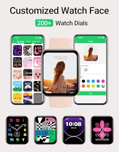 Smart Watch (Answer/Make Calls), 1.85" Smart Watches for Women Men Digital Watch Fitness Tracker with 100+ Sport Modes Heart Rate Monitor Watch for iOS Android Phones Waterproof (Light Pink) - Image 2