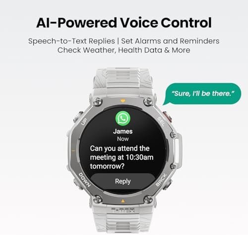 Amazfit T-Rex 3 Rugged Military Smart Watch 48mm, GPS (with Privacy), Offline Maps, Long Battery Life,328 Feet Water-Resistant, 170 Fitness/Sport Modes, AI, Voice Control, for Android or iPhone, Gray - Image 6