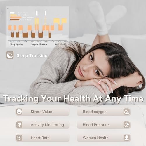 Health Smart Ring for Men Women, Fitness Tracker with Heart Rate/Blood Pressure/Blood Oxygen Monitor,Sleep Tracker,Pedometer, IP68 Waterproof Ring for iPhone&Android, No Subscription (Pink, Size9) - Image 2