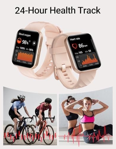 Smart Watch (Answer/Make Calls), 1.85" Smart Watches for Women Men Digital Watch Fitness Tracker with 100+ Sport Modes Heart Rate Monitor Watch for iOS Android Phones Waterproof (Light Pink) - Image 5