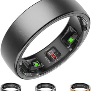 Fitness Tracker, Smart Ring for Women Men, Fitness Ring with Sleep Tracker, 24/7 Heart Rate Monitor, Health Activity Trackers, Step Counter,Calorie Pedometer,No Subscription,for iOS Android(Black,#10)