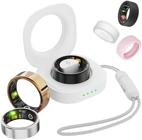 Smart Ring for Women Men, Health Fitness Tracker Ring, IP68 Waterproof Rings, Sleep Ring with Charging Case and Ring Protector, Remote Photography, Family Care, No App Fees (Rose Gold, 8#)