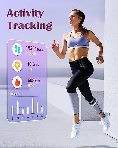 RUIMEN Smart Watches for Women Men (Answer/Make Calls) Compatible with iPhone/Android Phones, 1.85" HD Screen Fitness Tracker Heart Rate Monitor 100+ Sports Tracker Watch Waterproof (Purple) - Image 7