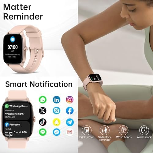 Smart Watch for Men Women with Bluetooth Call & AI Voice, 1.85" HD Fitness Tracker with Heart Rate SpO2 Sleep Monitor, 100+ Sports Modes, Mini Games, IP68 Waterproof Smartwatch for Android iOS Phones - Image 3