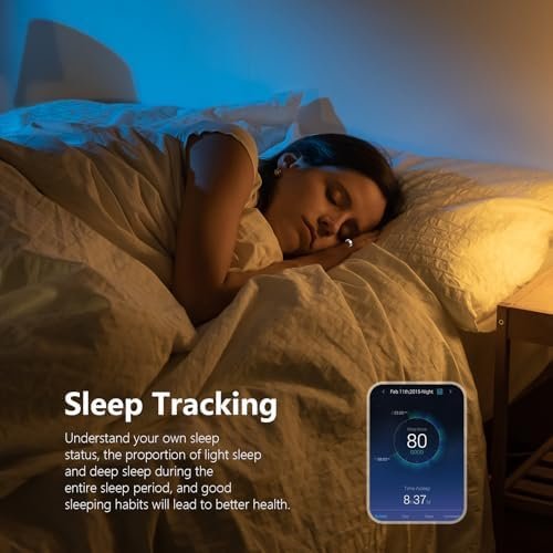 Smart Ring - Health and Fitness Tracker with Calories/Heart Rate/Blood Oxygen/Blood Pressure/Sleep Monitoring, IP68 Waterproof Pedometer for Exercise (Silver, #8) - Image 3