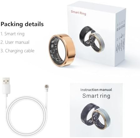 Fitness Tracker Smart Ring,Step Counter,Heart Rate Blood Oxygen Sleep Tracker Health Ring, 6ATM Waterproof Long Battery Life Smart Rings Compatible with iOS & Android (Rose Gold US8-2) - Image 8