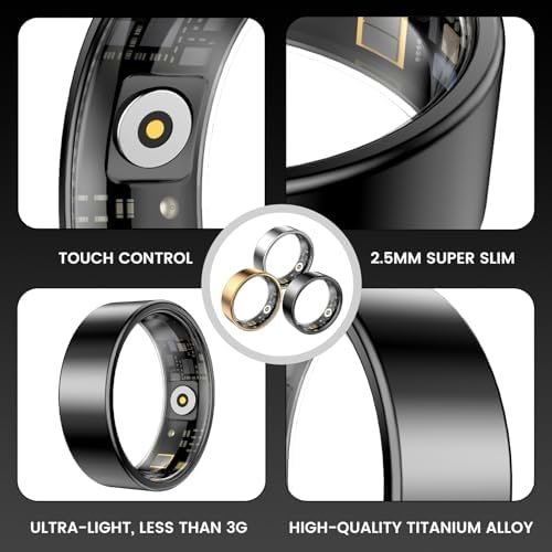 Smart Health Ring for Women Men Fitness Tracker with Heart Rate, Blood Oxygen,Sleep Monitoring, Step Counting, IP68 Waterproof for iPhone and Android, No Subscription Fee (Gold, 12) - Image 4