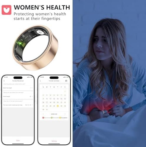 Thin Smart Ring for Fitness & Health Tracking -Pedometer,Sleep/Heart Rate/Blood Oxygen Monitor, Gesture Control / 5ATM Waterproof -No APP Subscription Compatible with Smart Phone (Rose Gold, 10) - Image 7