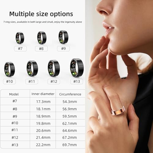 HitTopss Smart Ring, Fitness Tracking Smart Ring with Calories/Heart Rate/Blood Oxygen/Sleep Monitoring, IP68 Waterproof, No APP Subscription, Compatible with iOS/Android (Gold,10#) - Image 7