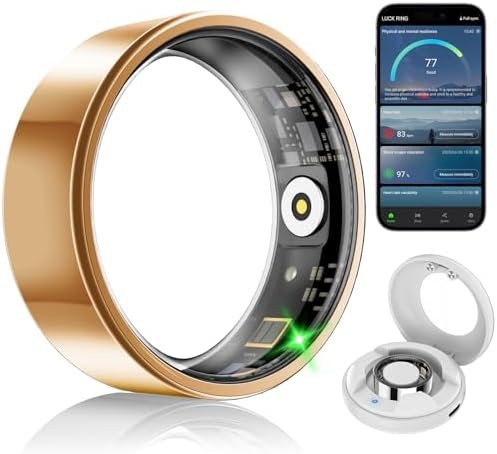 Smart Fitness Ring for Women Men - Activity & Health Tracker Ring with Heart Rate/Pressure/Sleep/Steps/Blood Oxygen Monitoring, 10ATM Waterproof for iPhone and Android, No Subscription Fee (10#)