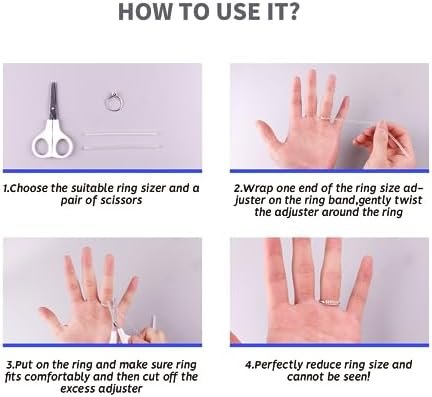 Ring Size Adjuster for Loose Rings,12 Pack-4 Sizes Invisible Transparent Silicone Guards Clip Jewelry Fitter Resizer,Fit Almost Any Ring for Women and Men - Image 5