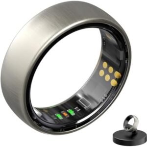 Smart Ring - Nova Ring AI Health Tracker with Sleep, Stress, Fitness, Heart Rate Monitoring for Men & Women. No Subscription, Android & iOS Compatible (Silver, Size 10)