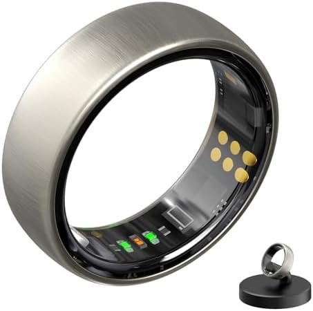 Smart Ring - Nova Ring AI Health Tracker with Sleep, Stress, Fitness, Heart Rate Monitoring for Men & Women. No Subscription, Android & iOS Compatible (Silver, Size 10)