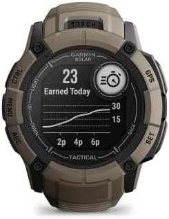 Garmin Instinct 2X Solar - Tactical Edition, Rugged GPS Smartwatch, Built-in Flashlight, Ballistics Calculator, Solar Charging Capability, Coyote Tan - Image 4