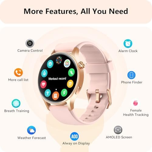 aeac Smart Watch for Women, AMOLED Ultra-Clear Screen Activity Trackers with Heart Rate/Sleep/SpO2 Monitor, Smartwatch for iPhone/Samsung/Android, 110+ Sport Modes Waterproof Fitness Reloj Inteligente - Image 9
