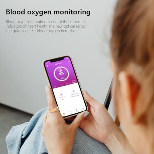 Fitness Tracker Smart Ring,Step Counter,Heart Rate Blood Oxygen Sleep Tracker Health Ring, 6ATM Waterproof Long Battery Life Smart Rings Compatible with iOS & Android (Rose Gold US8-2) - Image 4