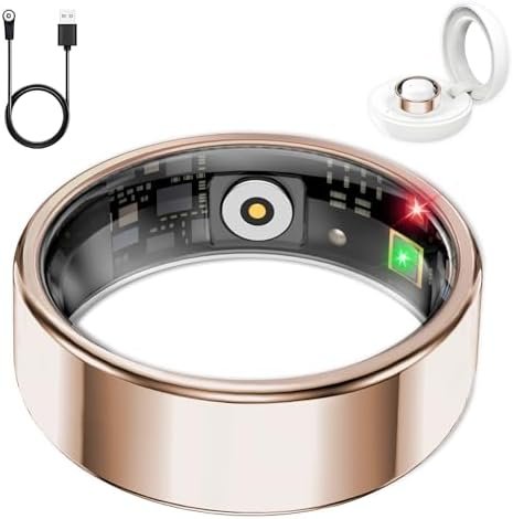 Smart Ring for Women Men, Sleep Tracker Ring, Waterproof Fitness Tracker Health Rings with Heart Rate Monitoring, Blood Oxygen,Stress Distance Calories Steps Tracking,No Subscription Fee(Rose Gold,#9)