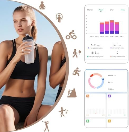 Smart Ring for Men Women with Black Charging Box, Bluetooth, Health Ring , IP68 Waterproof, Fitness Ring Tracks Heart Rate/Sleep/Steps/Sports Activities/Blood Oxygen,non-subscription app (Silver, 7) - Image 3