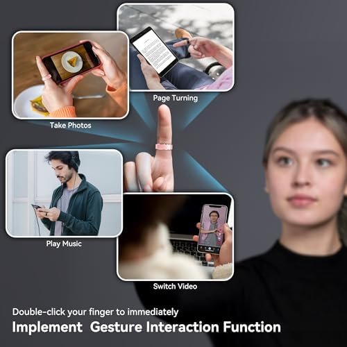 Health Smart Ring for Men Women, Fitness Tracker with Heart Rate/Blood Pressure/Blood Oxygen Monitor,Sleep Tracker,Pedometer, IP68 Waterproof Ring for iPhone&Android, No Subscription (Pink, Size9) - Image 5