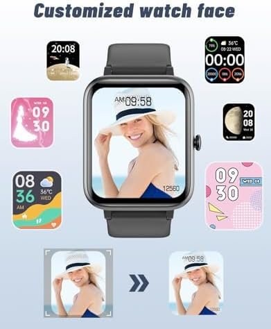 GRV Smart Watch for iOS and Android Phones (Answer/Make Calls), Watches for Men Women IP68 Waterproof Smartwatch Fitness Tracker Watch with Heart Rate/Sleep Monitor Steps Calories Counter (Black) - Image 6