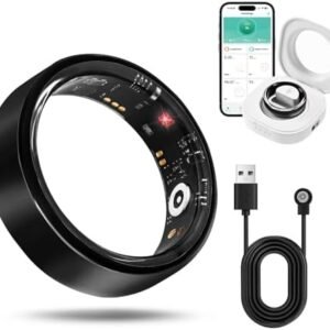 Smart Ring for Women Men, Waterproof Fitness Ring Health Tracker, Heart Rate, Blood Pressure Oxygen Monitor, Sleep Steps Calorie Tracker, Activity Rings Compatible with iPhone and Android(11#)