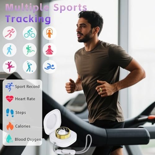 Smart Ring for Women Men – Fitness Tracker Ring with Heart Rate, SpO2, Blood Pressure, Sleep Monitoring, Step & Calorie Counter, No Subscription Fee,5ATM Waterproof,iOS & Android (Gold 8) - Image 9