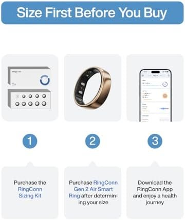 RingConn Gen 2 Air, Ultra-Thin AI Smart Ring, 10-Day Battery Life, Fitness/Sleep/Stress/HR Tracker for Women&Men, No App Fee for Standard Features, iOS & Android Compatible (Size 12, Dune Gold) - Image 2