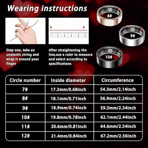 Smart Ring for Women Men, Sleep Tracker Ring, Waterproof Fitness Tracker Health Rings with Heart Rate Monitoring, Blood Oxygen,Stress Distance Calories Steps Tracking,No Subscription Fee(Rose Gold,#9) - Image 2