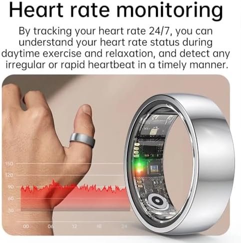 Smart Ring Fitness Tracker Ring for Men/Women with Calories/Heart Rate/Blood Oxygen/Sleep Monitoring with NO App Subscription with Charging Case for Android 6.0+/iOS 11.0+(Gold 9#) - Image 3