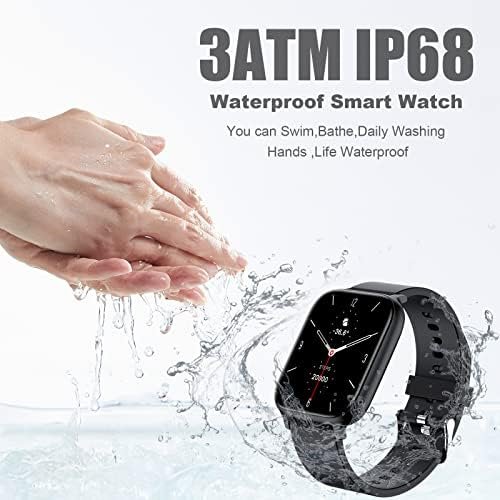 Smart Watch for Men Women Compatible with iPhone Samsung Android Phone 1.83 inch Full Touch Screen IP68 Waterproof Bluetooh Fitness Tracker Heart Rate/Sleep Monitor, Black - Image 6