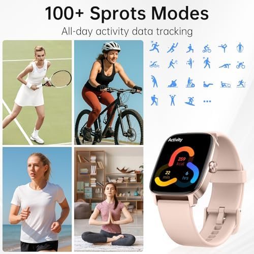 Smart Watch for Men Women with Bluetooth Call & AI Voice, 1.85" HD Fitness Tracker with Heart Rate SpO2 Sleep Monitor, 100+ Sports Modes, Mini Games, IP68 Waterproof Smartwatch for Android iOS Phones - Image 6