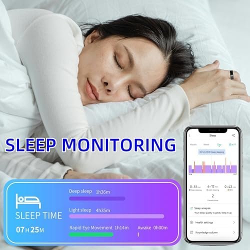 Smart Ring for Women Men, Health Fitness Tracker Ring, IP68 Waterproof Rings, Sleep Ring with Charging Case and Ring Protector, Remote Photography, Family Care, No App Fees (Rose Gold, 8#) - Image 4