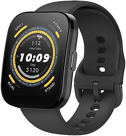 Amazfit Bip 5 Smart Watch 46mm, GPS, Amazon Alexa Built-in, Bluetooth Calling, 10-Day Battery, Heart-Rate & VO2 Max, Sleep Health Monitoring, AI Fitness Tracker App, for Android & iPhone, Black