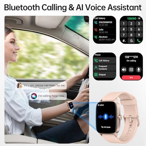 Smart Watch for Men Women with Bluetooth Call & AI Voice, 1.85" HD Fitness Tracker with Heart Rate SpO2 Sleep Monitor, 100+ Sports Modes, Mini Games, IP68 Waterproof Smartwatch for Android iOS Phones - Image 2