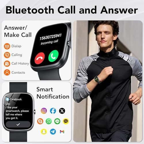 Smart Watch for Men Women (Answer/Make Calls), 1.91" HD Smartwatch with Heart Rate Monitor Sleep Monitor, IP68 Waterproof, 115+ Sports Activity Trackers with Pedometer, Fitness Watch for Android/iOS - Image 2