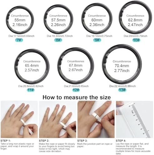 Smart Ring for Women Men - Fitness Tracker with Heart Rate/Blood Oxygen/Stress Monitor/Steps/Sleep Tracking, No App Subscription, 5ATM Waterproof Health Rings - Image 2