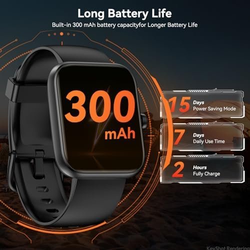 Smart Watch with Alexa Built-in, 1.83" HD Fitness Tracker with Bluetooth Calls/Messages, IP68 Waterproof, 120+Sports Modes, 24/7 Heart Rate/Sleep Fitness Watch Compatible with iOS/Android (Black) - Image 7