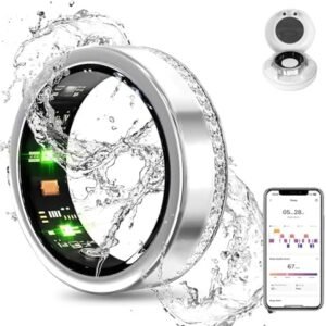 Smart Ring Fitness Tracker Ring - Health Sleep Heart Rate Blood Oxygen Blood Pressure Tracker,Fashionable Diamond Style,IP68, Compatible with iOS,Android 7#