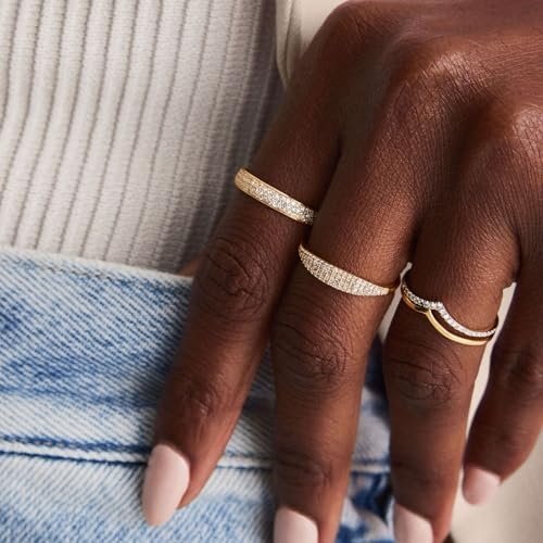 10 PCS 14K Gold Plated Rings Set for Women, Dainty Gold Knuckle Ring Non Tarnish, Simple Thumb Stacking Rings Pack Size 6/7/8/9/10 - Image 6