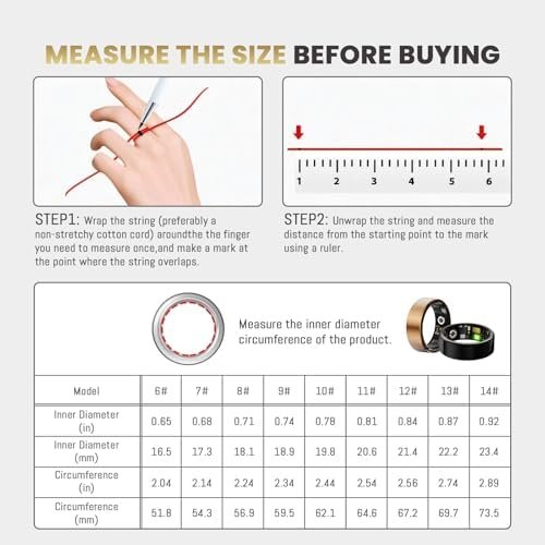 Smart Ring for Women Men, Health Fitness Tracker Ring, IP68 Waterproof Rings, Sleep Ring with Charging Case and Ring Protector, Remote Photography, Family Care, No App Fees (Rose Gold, 8#) - Image 7