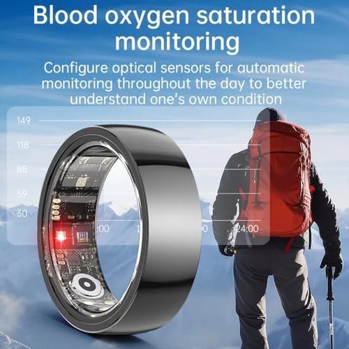 Smart Ring Fitness Tracker Ring for Men/Women with Calories/Heart Rate/Blood Oxygen/Sleep Monitoring with NO App Subscription with Charging Case for Android 6.0+/iOS 11.0+(Gold 9#) - Image 5