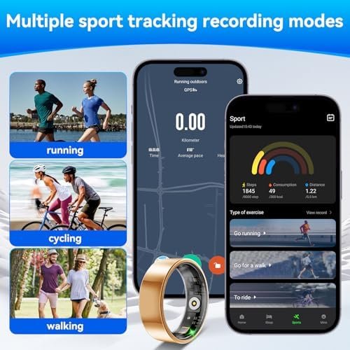 Smart Fitness Ring for Women Men - Activity & Health Tracker Ring with Heart Rate/Pressure/Sleep/Steps/Blood Oxygen Monitoring, 10ATM Waterproof for iPhone and Android, No Subscription Fee (10#) - Image 5