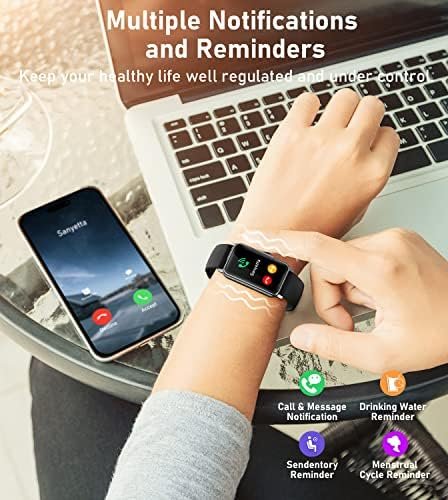 Smart Watch Health Fitness Tracker with 24/7 Heart Rate, Blood Oxygen Blood Pressure Sleep Monitor, 115 Sports Modes, Step Calorie Counter Pedometer IP68 Waterproof for Android and iPhone Women Men - Image 6