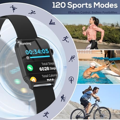 Smart Watch for Women Men, 1.83" HD Smartwatch with 120 Sports Modes, Heart Rate/Sleep Monitor, IP67 Waterproof, Bluetooth Call & Music Control for iPhone/Android - Image 5
