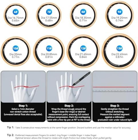 Smart Fitness Ring for Women Men - Activity & Health Tracker Ring with Heart Rate/Pressure/Sleep/Steps/Blood Oxygen Monitoring, 10ATM Waterproof for iPhone and Android, No Subscription Fee (10#) - Image 7