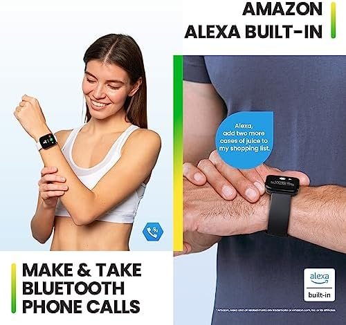 Amazfit Bip 5 Smart Watch 46mm, GPS, Amazon Alexa Built-in, Bluetooth Calling, 10-Day Battery, Heart-Rate & VO2 Max, Sleep Health Monitoring, AI Fitness Tracker App, for Android & iPhone, Black - Image 3