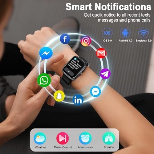 Smart Watch, 1.91" HD Smartwatch for Men Women (Answer/Make Call), 2025 Fitness Watch Heart Rate/Activity/Step/Sleep Monitor, IP68 Waterproof 110+ Sport Mode, Step Counter Black - Image 4