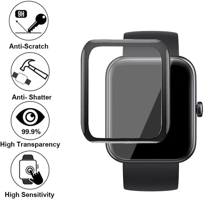 3D Screen Protector Compatible with Jacoosa K62 1.85 inches Fitness Tracker Smart Watch, PMMA Material, Anti-shatter, Full Coverage, with Non-slip Pad sticker, 3-PACK - Image 3