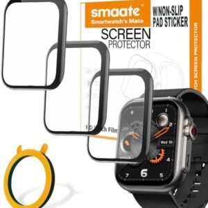 3D Screen Protector Compatible with Jacoosa K62 1.85 inches Fitness Tracker Smart Watch, PMMA Material, Anti-shatter, Full Coverage, with Non-slip Pad sticker, 3-PACK